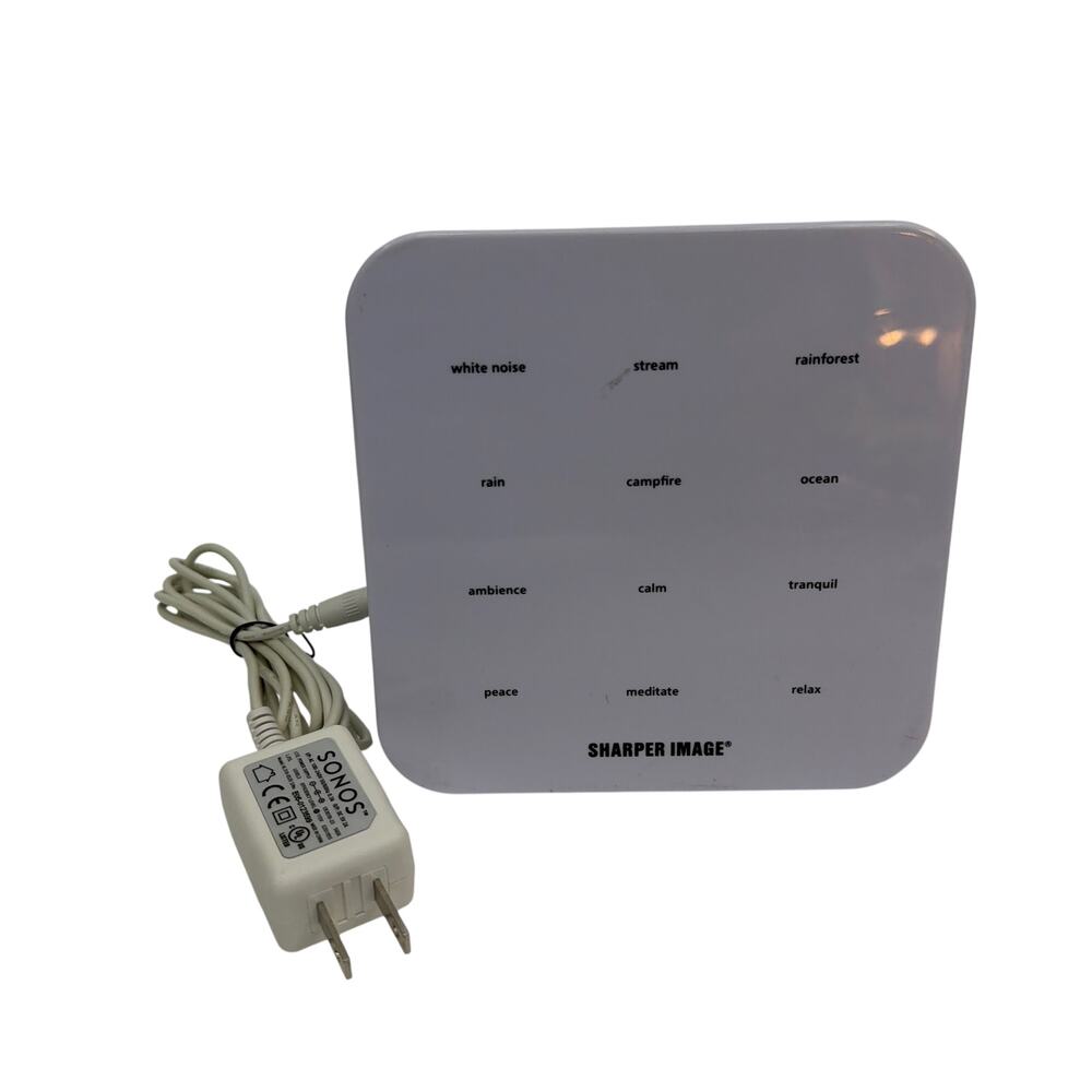 Sharper Image White Noise Sound Machine 12 Sounds with AC Adapter